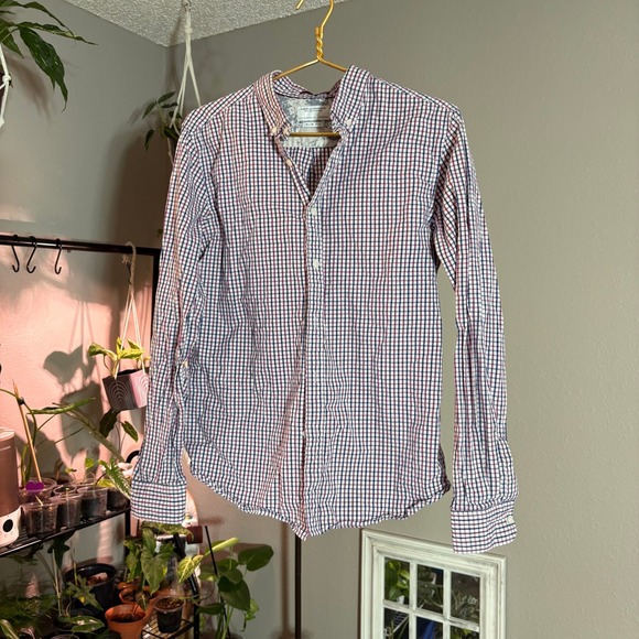 American Heritage Slim Fit Checkered Button Down Shirt Casual Mens Size M - Picture 1 of 9